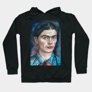 FRIDA KAHLO - watercolor portrait .2 Hoodie